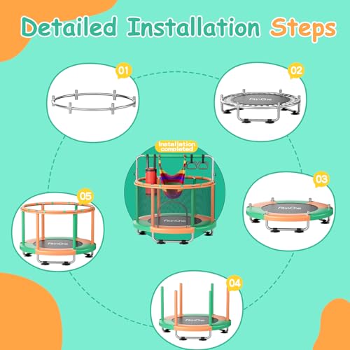 55" Toddler Mini Trampoline with Swing and Gymnastics Bar W310543