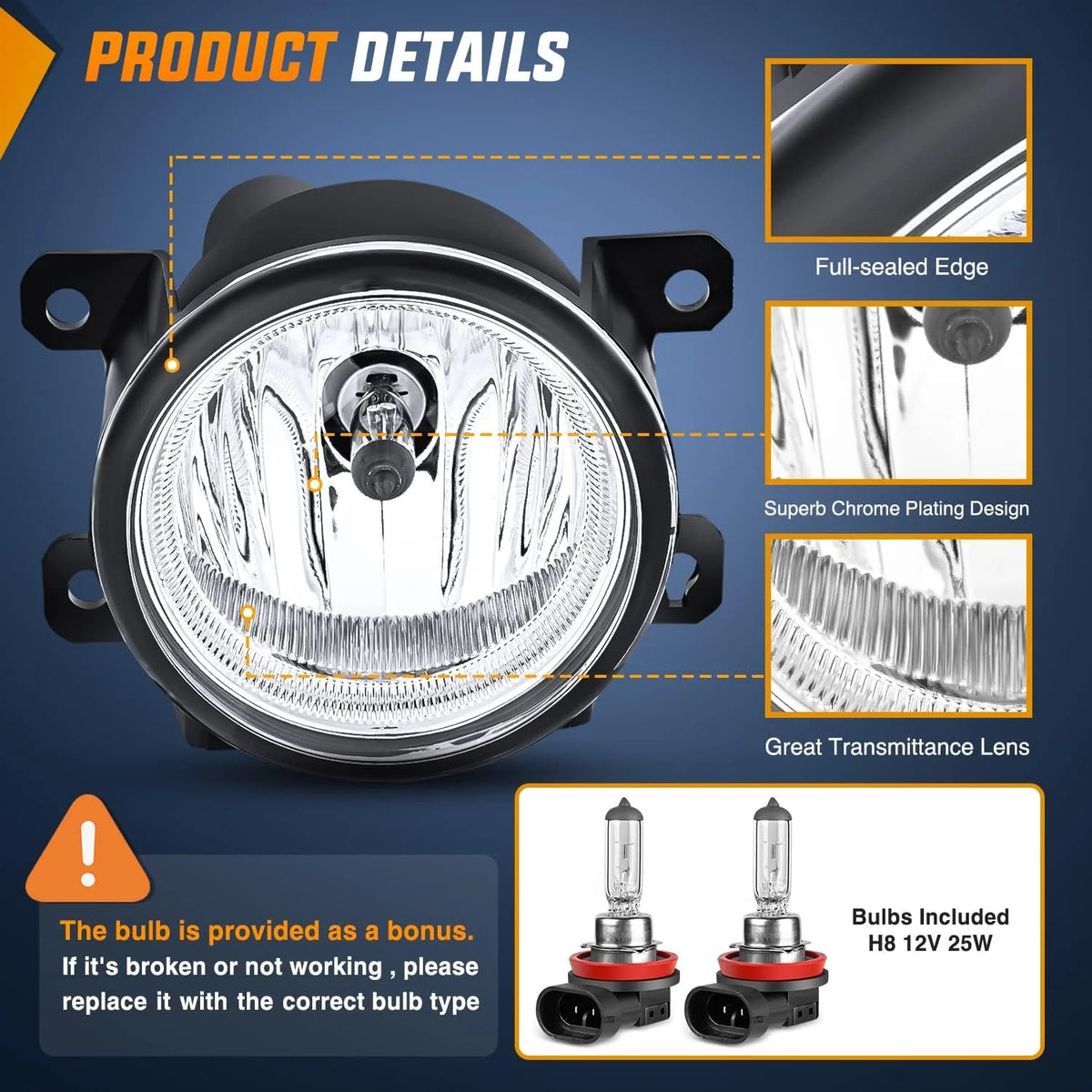 Fog Light Assembly for Honda Civic Sedan 2013-2021 C527
