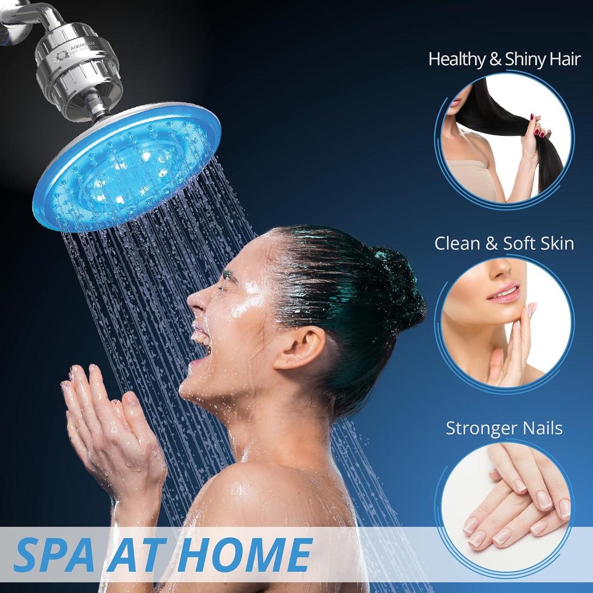 Large 8" LED Shower Head with Filter, Pack of 2 L878915