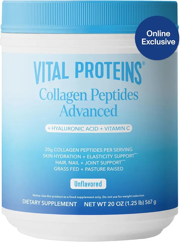 Collagen Peptides Powder with Hyaluronic Acid & Vitamin C 20 oz Unflavored B487