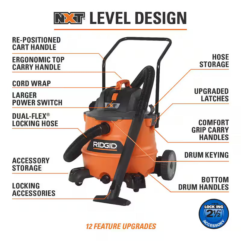 16 Gallon 6.5-Peak HP Wet/Dry Shop Vacuum with Filter and Hose L978