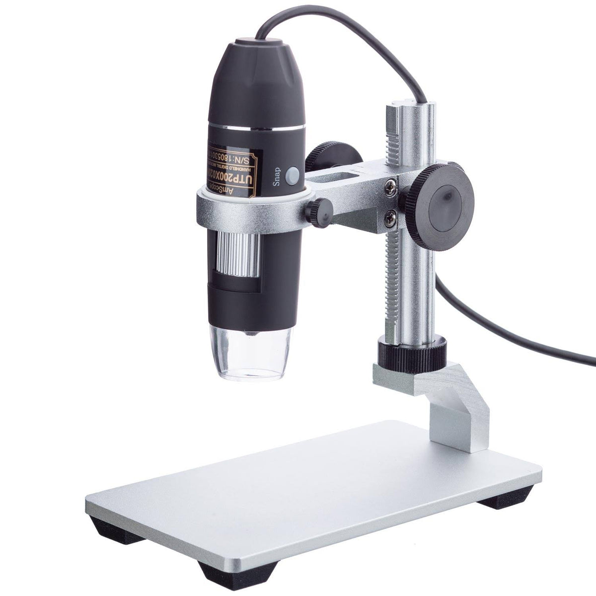 200X 2MP 8-LED Zoom USB Digital Microscope with Metal Stand J567