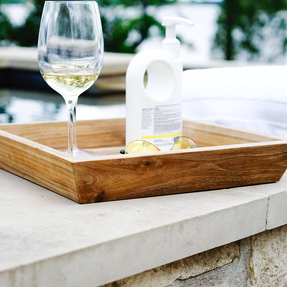 Catalina Teak Outdoor Serving Tray V775