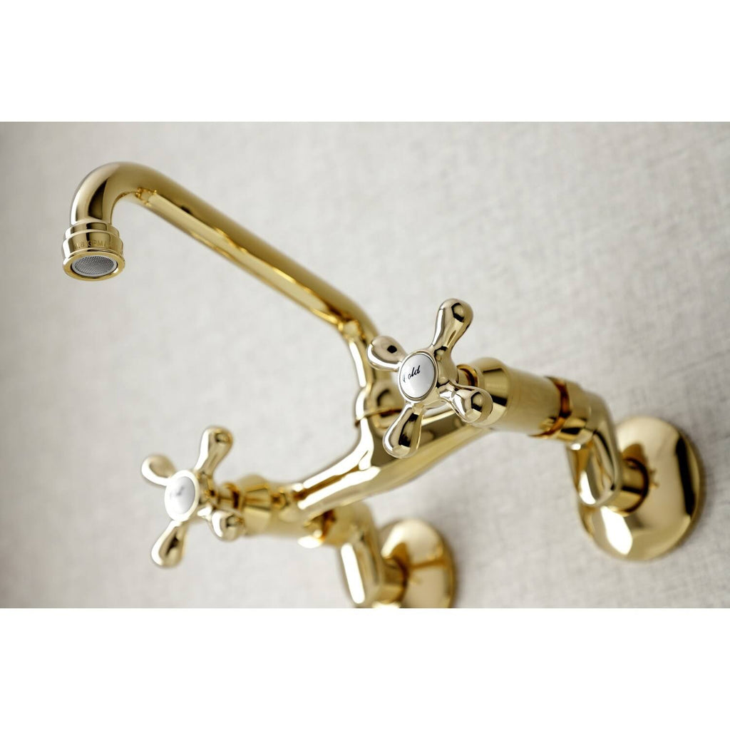 Polished Nickel Two Handle Wall Mount Kitchen Faucet K201305