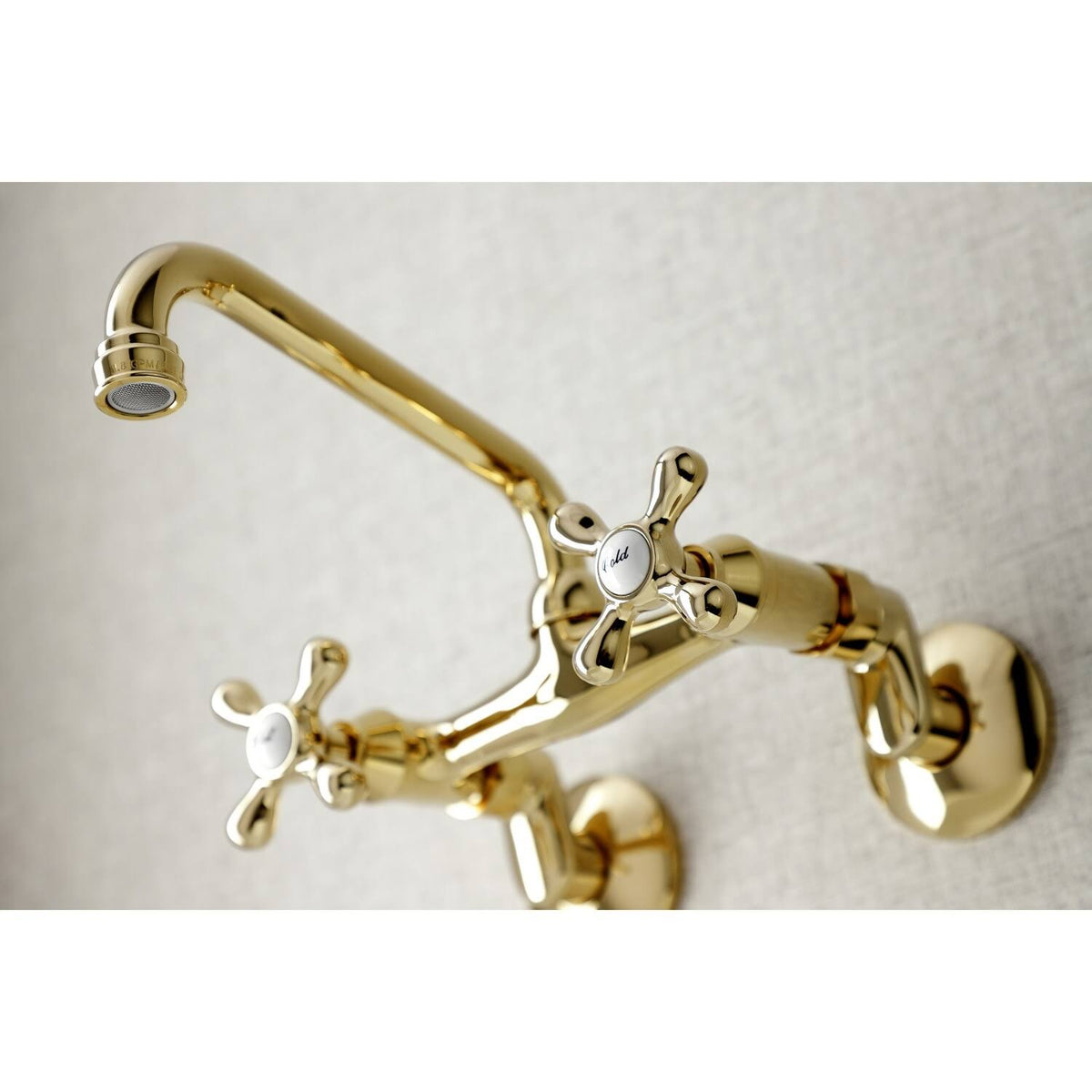 Polished Nickel Two Handle Wall Mount Kitchen Faucet K201305