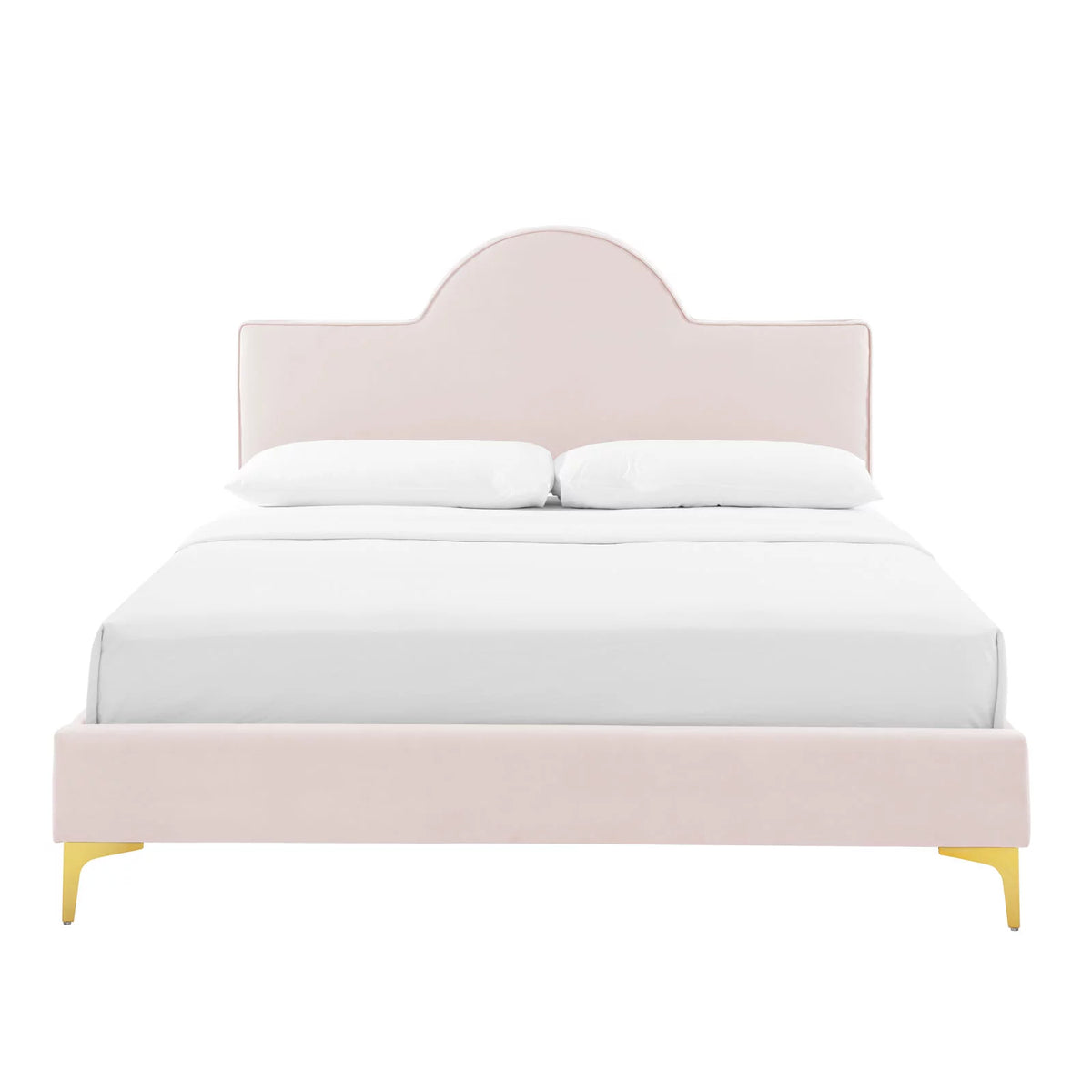 Queen Size Pink Velvet Platform Bed Frame X6728